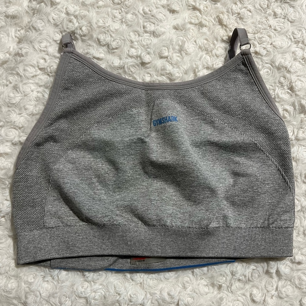 Grey Marl Teal Gymshark Flex Strappy Sports Bra - medium
